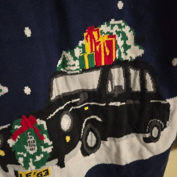 Lands' End Supima Cotton Polka Dot Christmas Car Holiday Sweater Size 1X - Picture 5 of 7